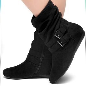 BRAND NEW HERSTYLE LINDELL FLAT HEEL CALF SIDE ZIPPER SLOUCH ANKLE BOOTIES